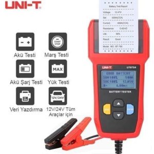 PROFESYONEL UNİ-T AKÜ TESTİ / MARŞ TESTİ / AKÜ ŞARJ TESTİ / YÜK TESTİ / VERİ YAZDIRMA / 12 V / 24 V