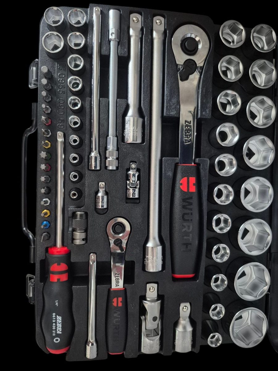 YÜKSEK KALİTELİ WÜRTH ZEBRA 59 PARÇA 1/4 + 1/2 LOKMA ANAHTAR TAKIMI 6 KÖŞE - Görsel 3