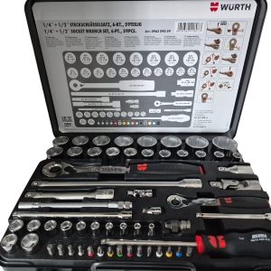 YÜKSEK KALİTELİ WÜRTH ZEBRA 59 PARÇA 1/4 + 1/2 LOKMA ANAHTAR TAKIMI 6 KÖŞE