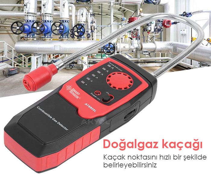 AT8800L Yanıcı Gaz Kaçak Dedektörü | Seviye Alarmlı / Smart Sensor AT8800L Gaz Kaçak Dedektörü