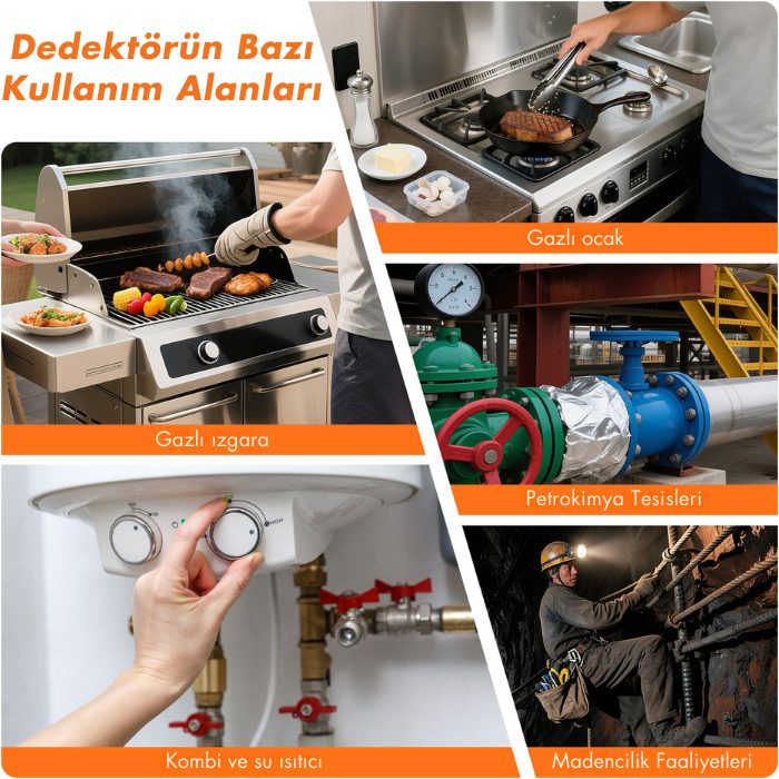 Loyka GAZ-40 Profesyonel Yanıcı Gaz Kaçak Dedektörü | Sesli ve Renkli Işıklı Alarm - Görsel 8